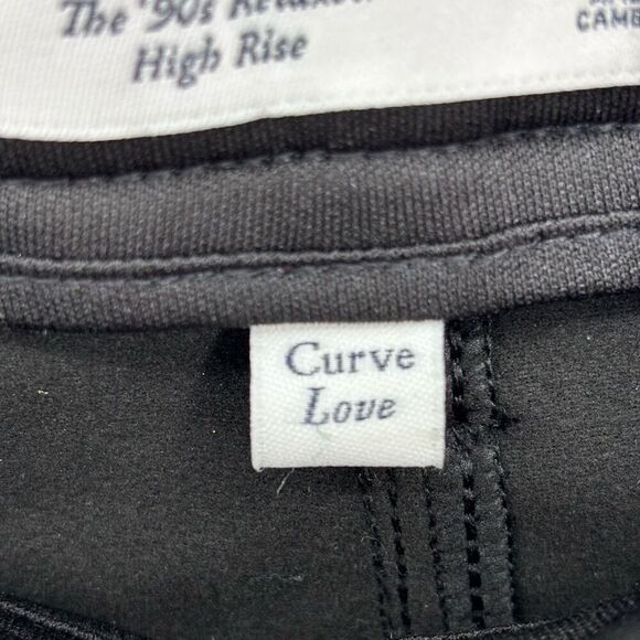 Abercrombie & Fitch The 90s Relaxed High Rise Faux Leather Pants Black Sz14 NWT - Picture 3 of 8